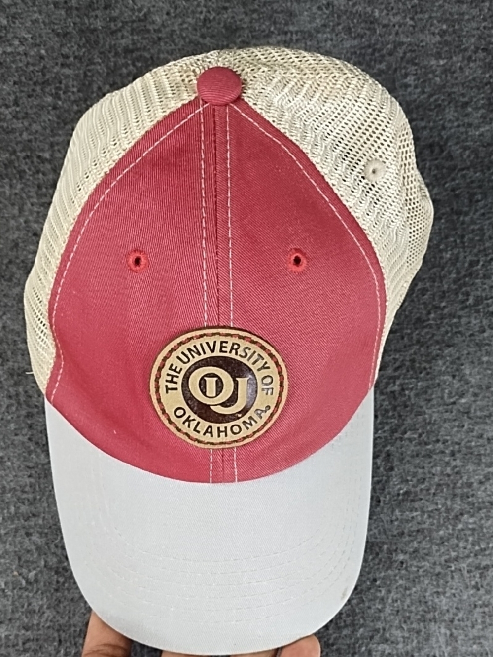 University of Oklahoma Crimson and White Mesh Baseball Cap